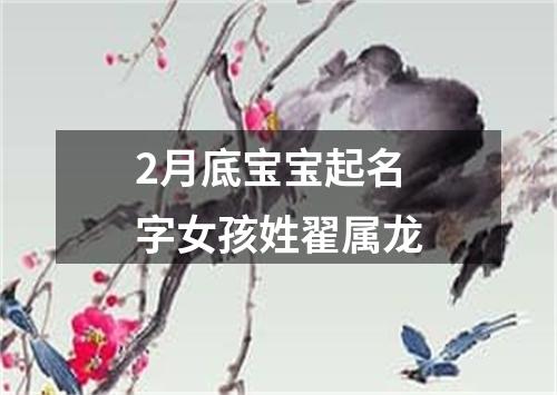 2月底宝宝起名字女孩姓翟属龙