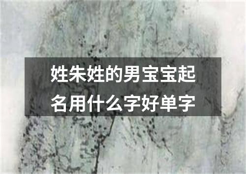 姓朱姓的男宝宝起名用什么字好单字