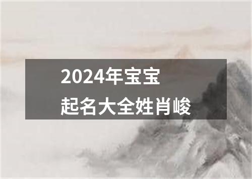 2024年宝宝起名大全姓肖峻