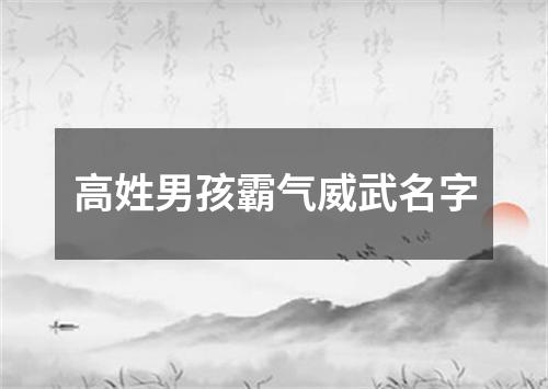 高姓男孩霸气威武名字