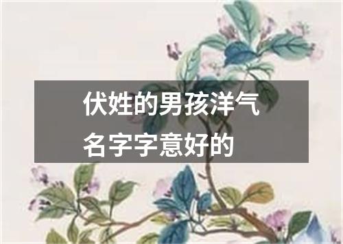 伏姓的男孩洋气名字字意好的