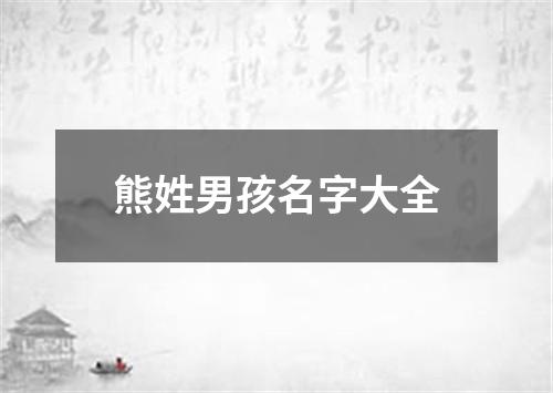 熊姓男孩名字大全