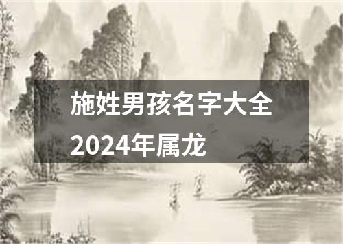 施姓男孩名字大全2024年属龙