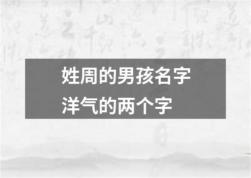 姓周的男孩名字洋气的两个字