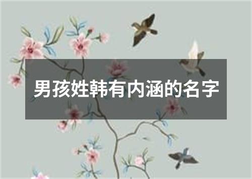 男孩姓韩有内涵的名字