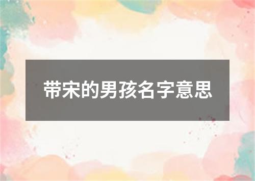 带宋的男孩名字意思