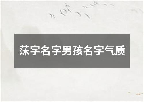 莯字名字男孩名字气质