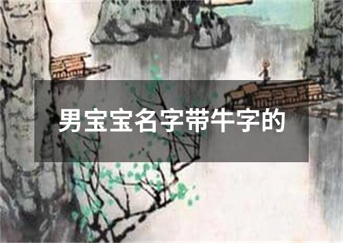 男宝宝名字带牛字的