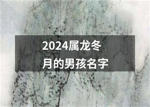 2024属龙冬月的男孩名字