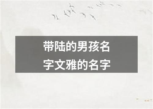 带陆的男孩名字文雅的名字