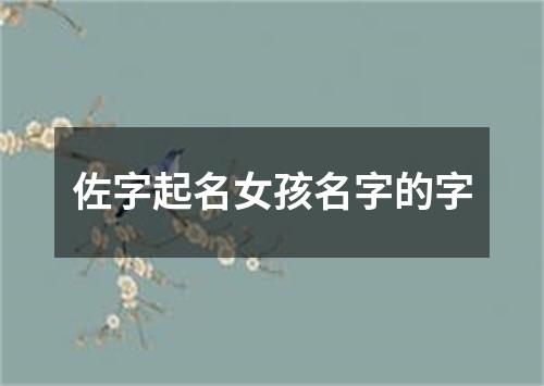 佐字起名女孩名字的字