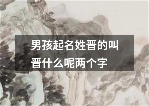 男孩起名姓晋的叫晋什么呢两个字