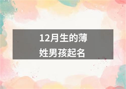 12月生的薄姓男孩起名