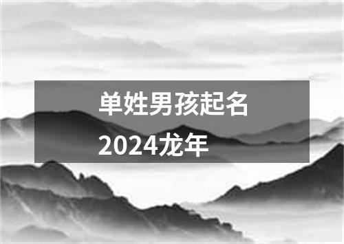 单姓男孩起名2024龙年