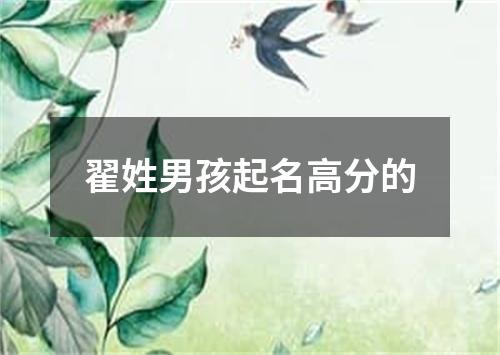 翟姓男孩起名高分的