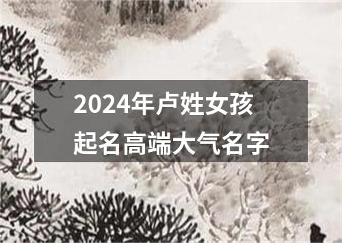 2024年卢姓女孩起名高端大气名字