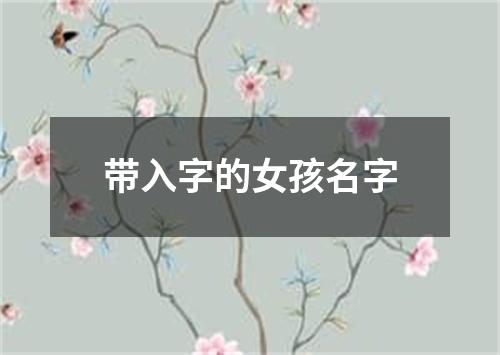 带入字的女孩名字