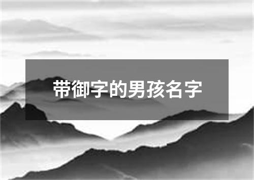 带御字的男孩名字