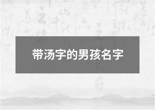 带汤字的男孩名字