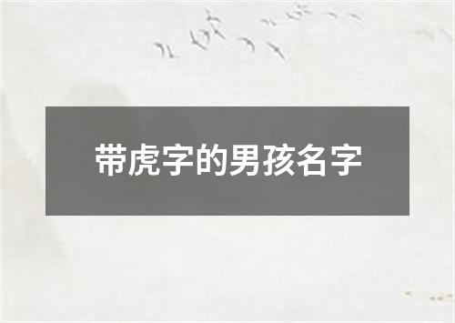 带虎字的男孩名字