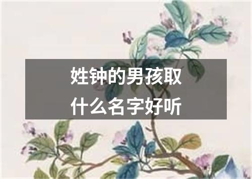 姓钟的男孩取什么名字好听