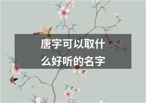 唐字可以取什么好听的名字