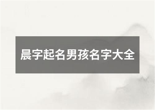 晨字起名男孩名字大全