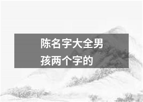 陈名字大全男孩两个字的