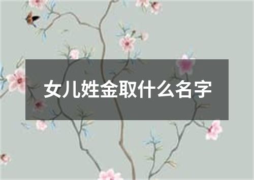 女儿姓金取什么名字