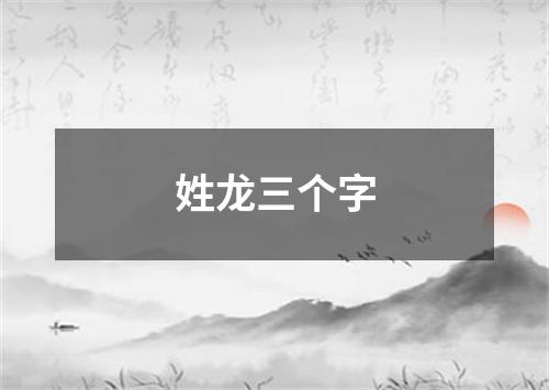 姓龙三个字