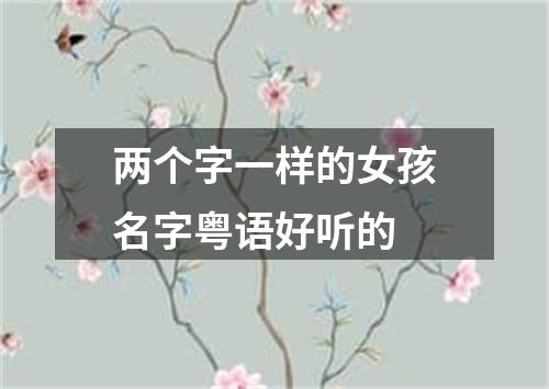 两个字一样的女孩名字粤语好听的