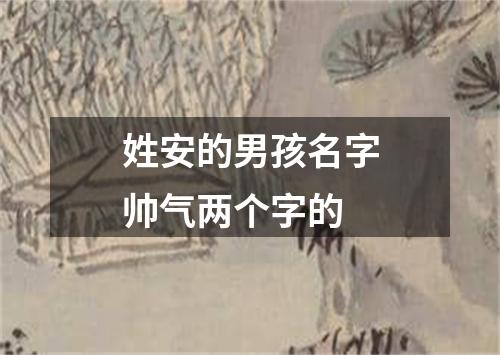 姓安的男孩名字帅气两个字的