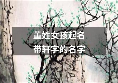 董姓女孩起名带轩字的名字