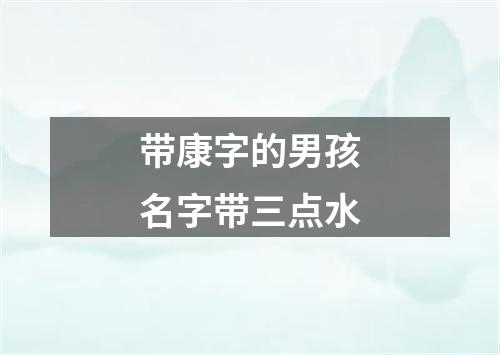 带康字的男孩名字带三点水