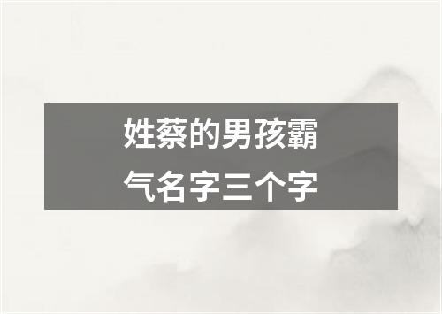 姓蔡的男孩霸气名字三个字