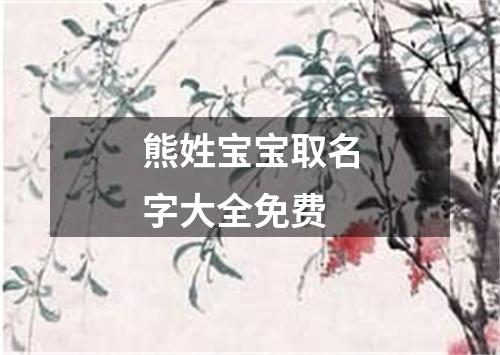 熊姓宝宝取名字大全免费