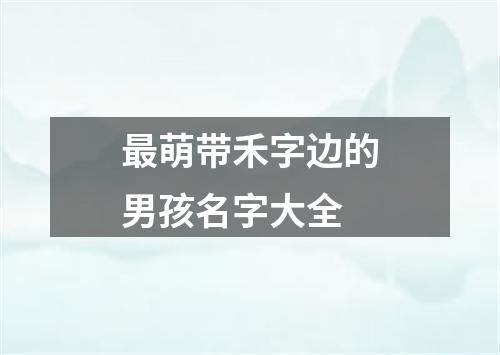 最萌带禾字边的男孩名字大全