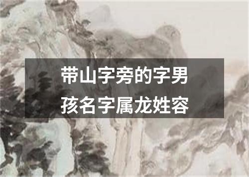 带山字旁的字男孩名字属龙姓容