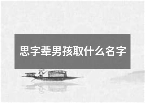 思字辈男孩取什么名字