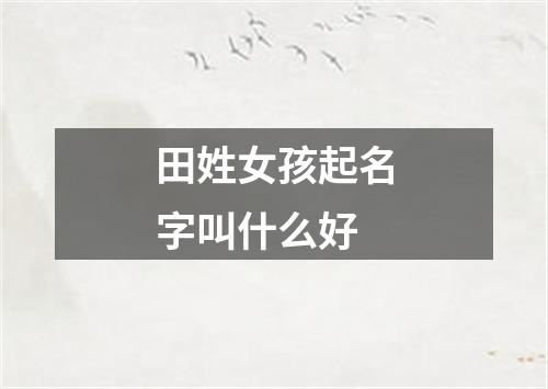 田姓女孩起名字叫什么好