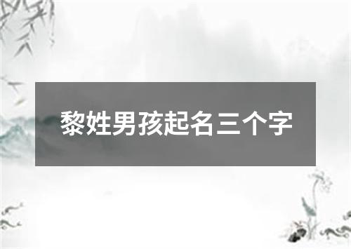 黎姓男孩起名三个字