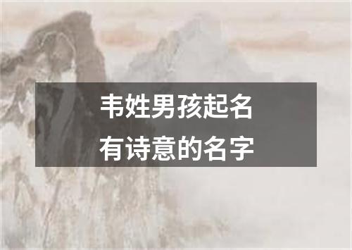 韦姓男孩起名有诗意的名字