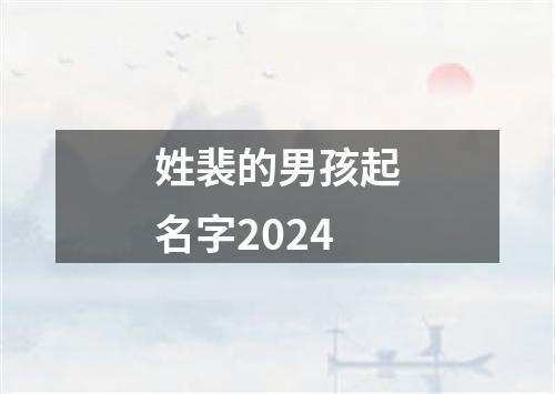 姓裴的男孩起名字2024