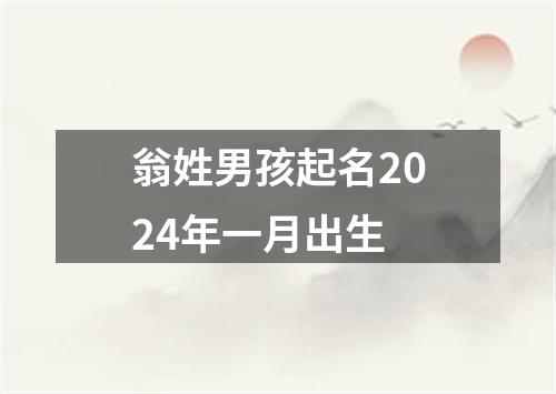 翁姓男孩起名2024年一月出生