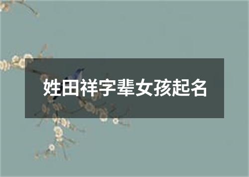 姓田祥字辈女孩起名