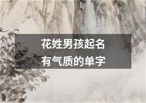 花姓男孩起名有气质的单字