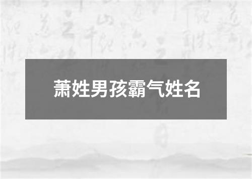 萧姓男孩霸气姓名