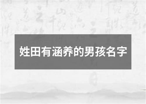 姓田有涵养的男孩名字