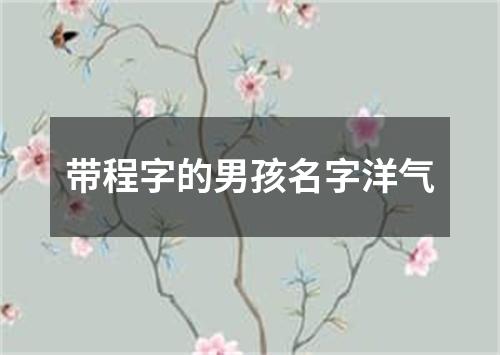 带程字的男孩名字洋气