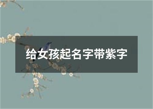 给女孩起名字带紫字